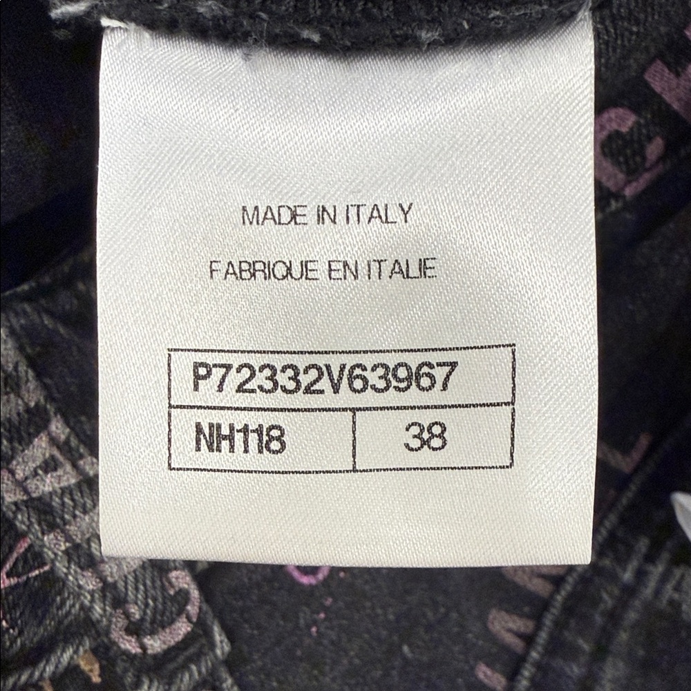 Chanel Logo Print Jeans Black Multicolor Denim NWT Size 38 FR / US 6 - Picture 8 of 12